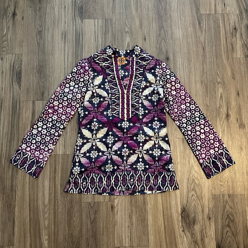 Tory Burch Floral Patterned Long Sleeve Top
